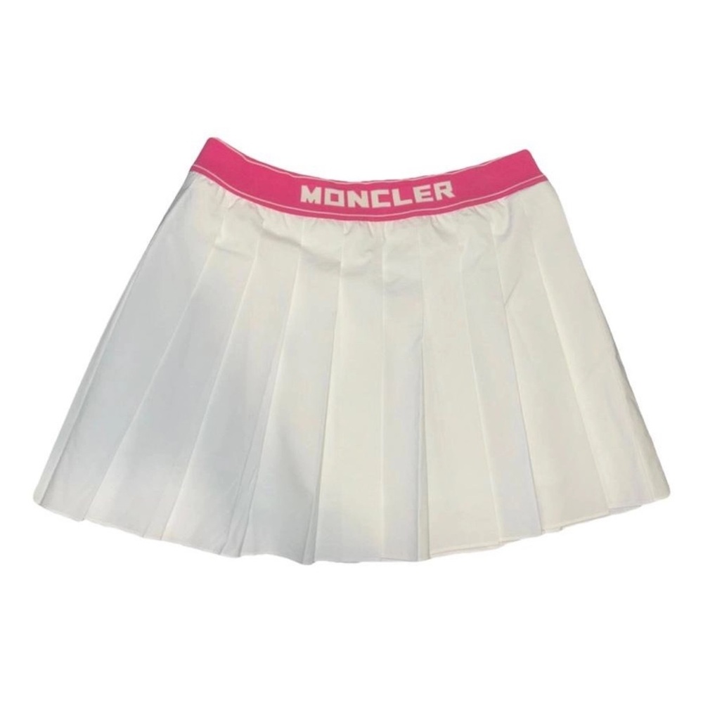Moncler NWT Pleated Skirt in White/Pink